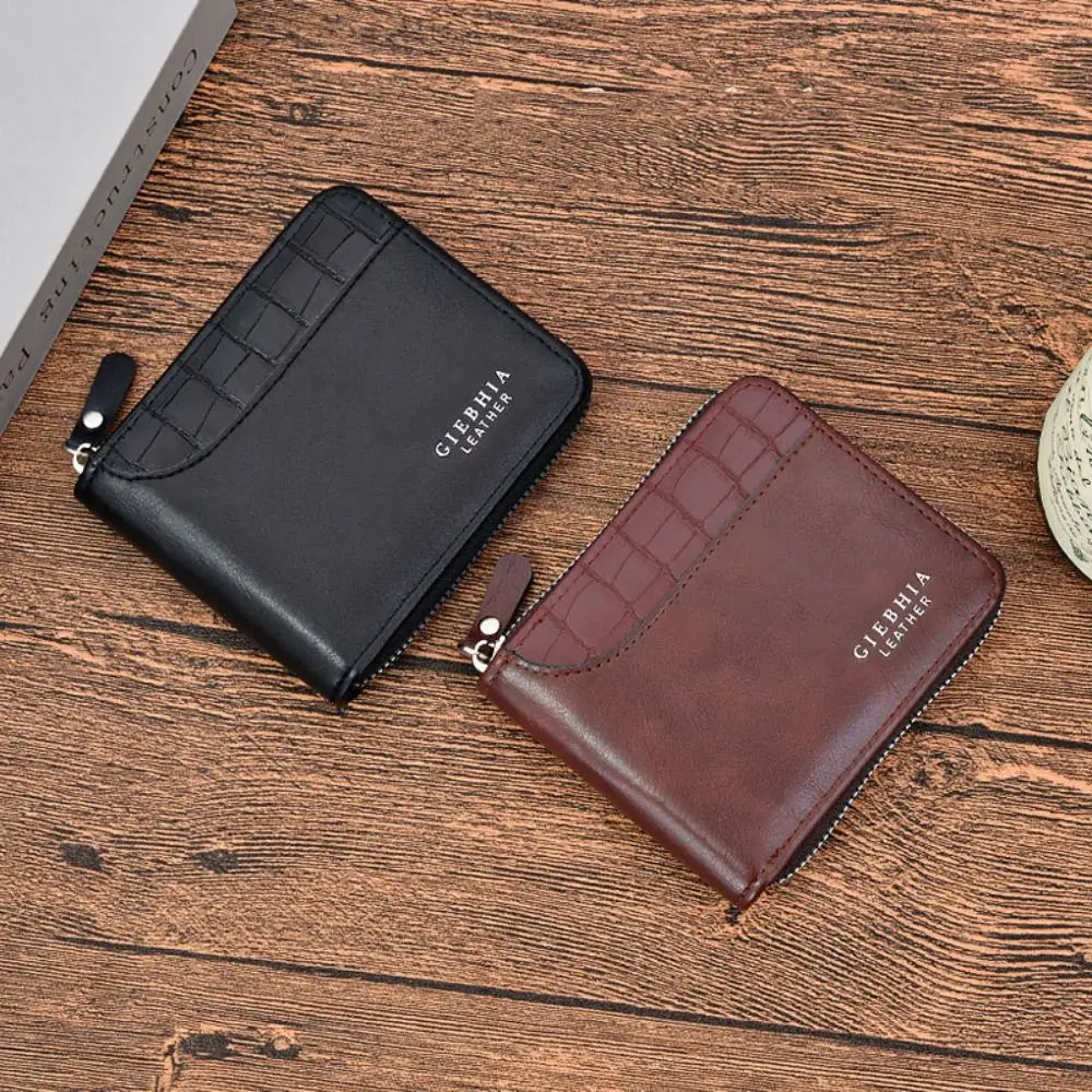

Elegant Purse Short PU Wallet Folding Zipper Business Clutch Bag Card Brand Coin Purse ID Card Holder Women
