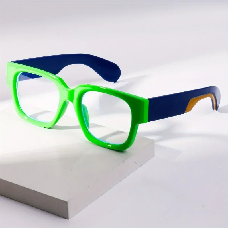 

1PC-fashionable retro square flat mirror, the same trend versatile glasses for men and women, women's daily wearSSS