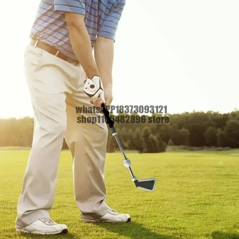 Retractable Golf Swing Training Aid,Rhythm Click Sound Warm Up Golf Swing Trainer,Golf Grip Trainer Attachment -Strength & Tempo