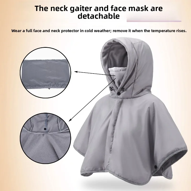 Cycling Windproof Mask Scarf Integrated Hat Warm Shoulder Pads Ear Protection Winter Outdoor Electric Vehicle Riding Gear