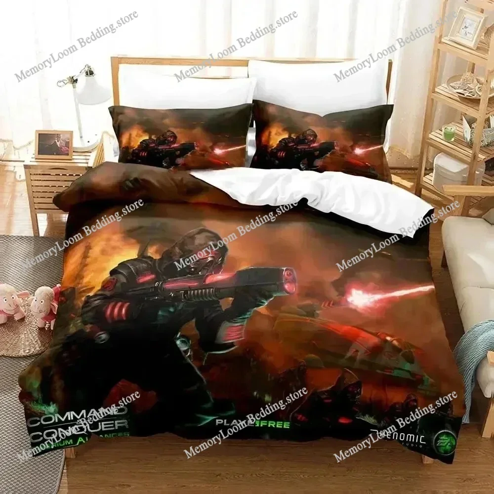 3D Print Game Command And Conque Bedding Set Duvet Cover Bed Set Quilt Cover Pillowcase Comforter king Queen Size Boys Adult