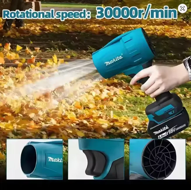 Makita 30000RPM Violent Blower Turbo Jet Fan 18V Electric Air Duster Wind Speed Turbo RechargeableCar Cleanin Tool