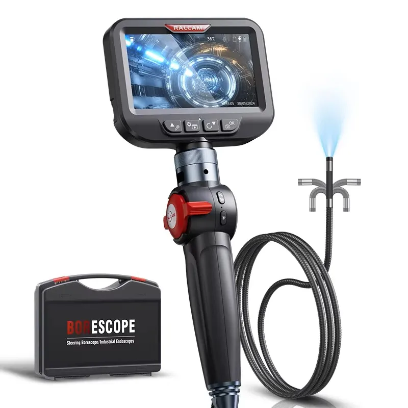 

Ralcam Articulating Boroscopio 180° Endoscope 8.5mm Inspection Camera 4.3"Screen Pipe Camera Endoscope with LEDS