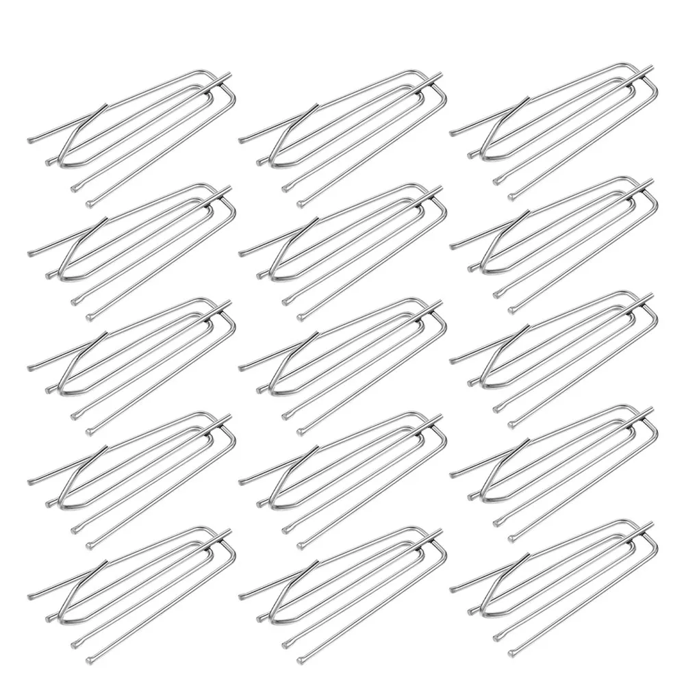 15Pcs Elegant Stainless Steel Pinch Pleat Curtain Hooks Precision Crafted Four-Prong Design for Pleated Curtains Drapery