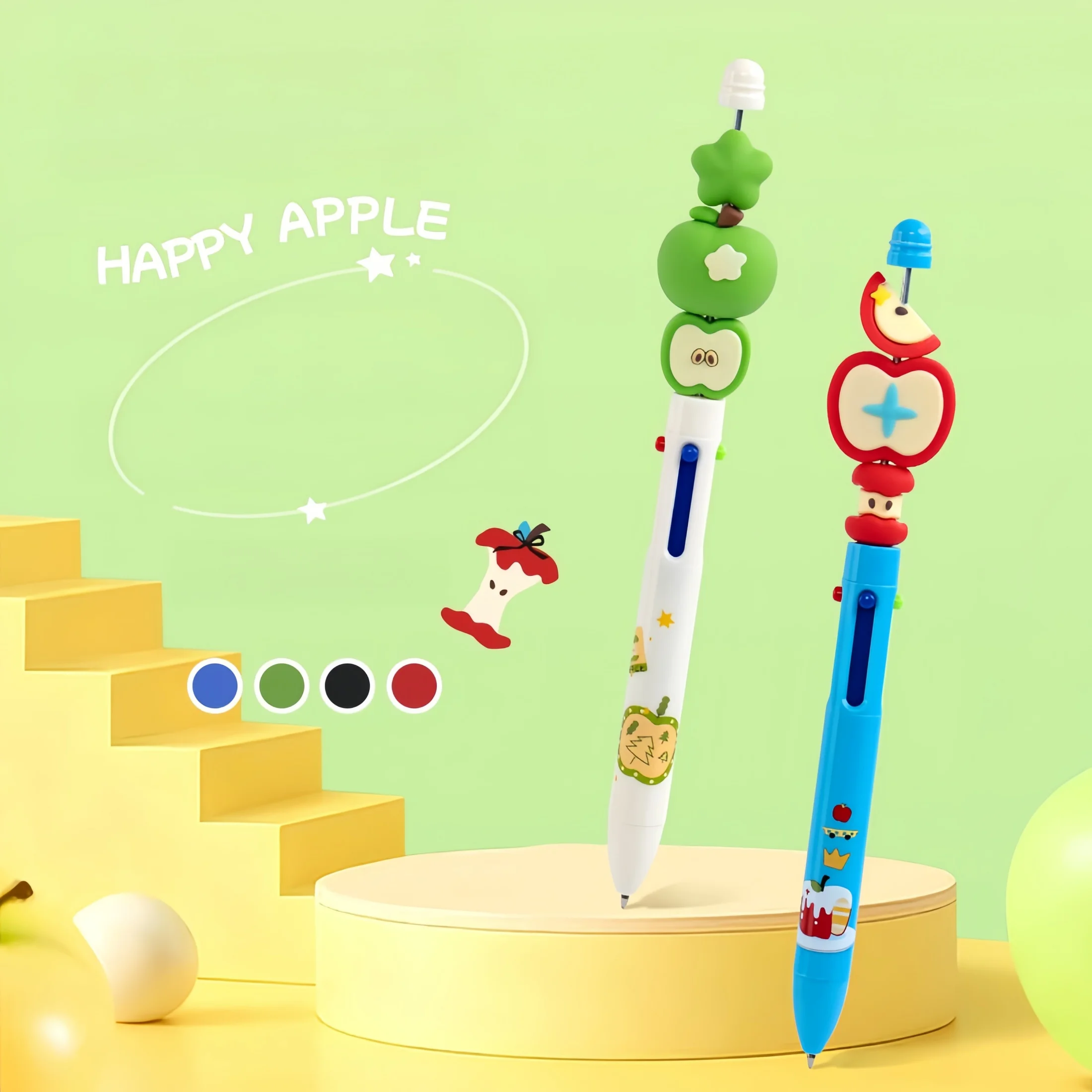 4-Color Ballpoint Pens, Apple Pie Gel Pens, Multi-Color Creative Student Doodle Journal Markers, Coin Pens, Fortune Pens, Classroom Gifts, Highlight Pens