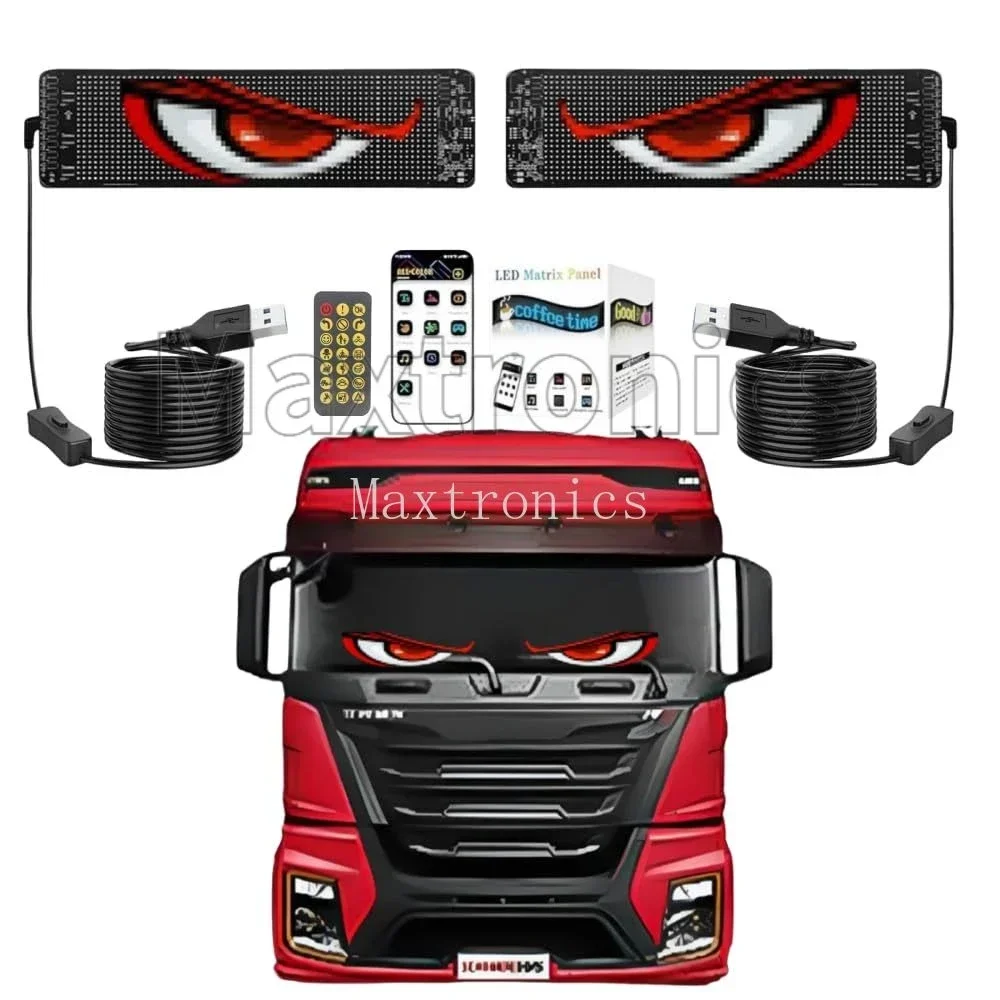 Mehrsprachiges LED-Auto-Matrix-Pixel-Panel, Bluetooth-Fernbedienung, APP, programmierbares Scrollen, Werbeschild, Bildschirm, LKW-Augenanzeige