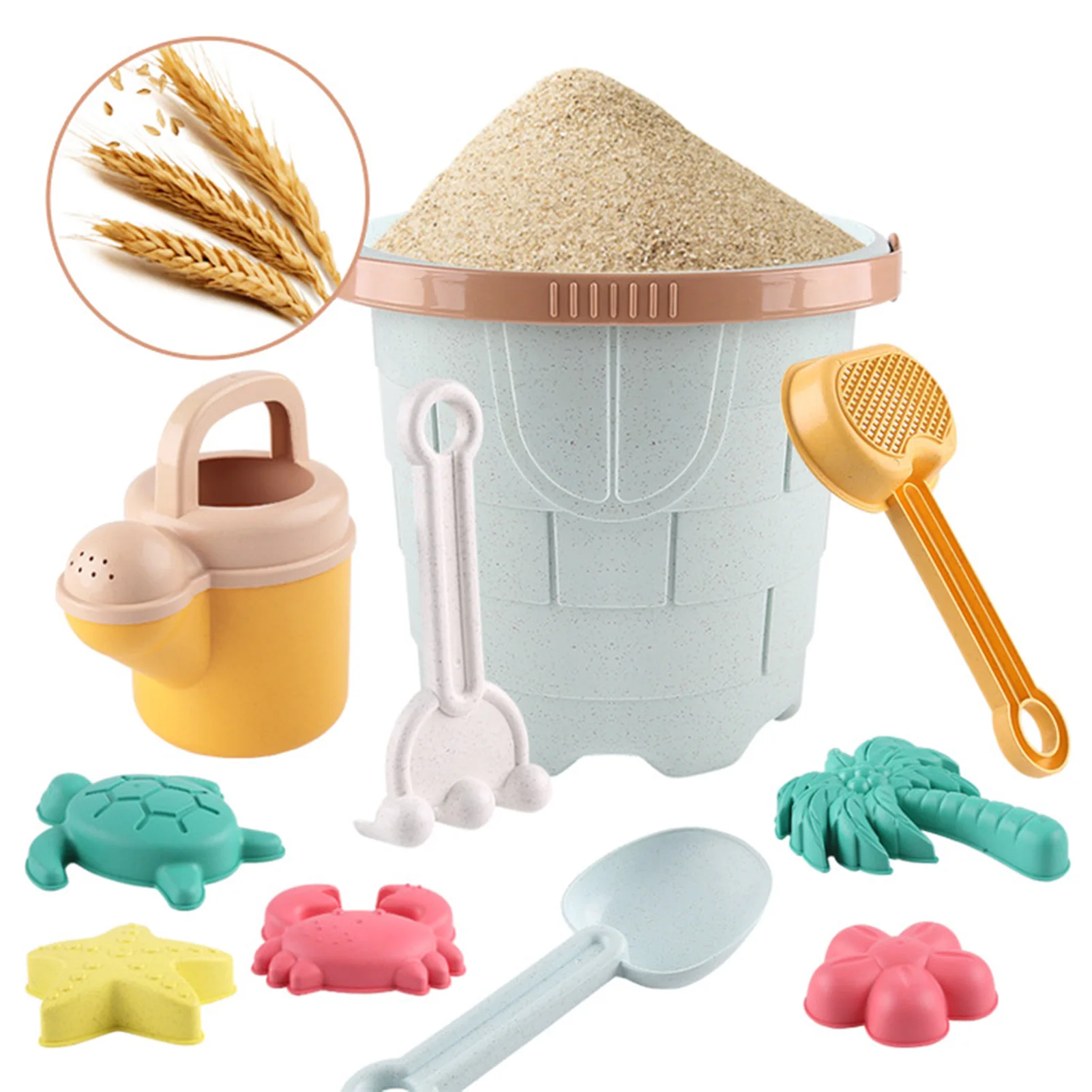 

12 Pieces Beach Toys Sand Toys Set with Sifter Shovel Rake Watering Can Molds No BPA for Baby Toddlers Boys and Girls