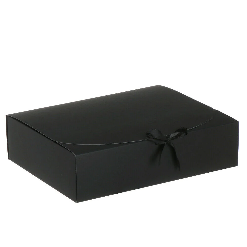 10Pcs Vierkante Kraft Papier Doos Kartonnen Verpakking Valentijnsdag Bruiloft Pasen Party Gift Box Met Linten Snoep Opslag