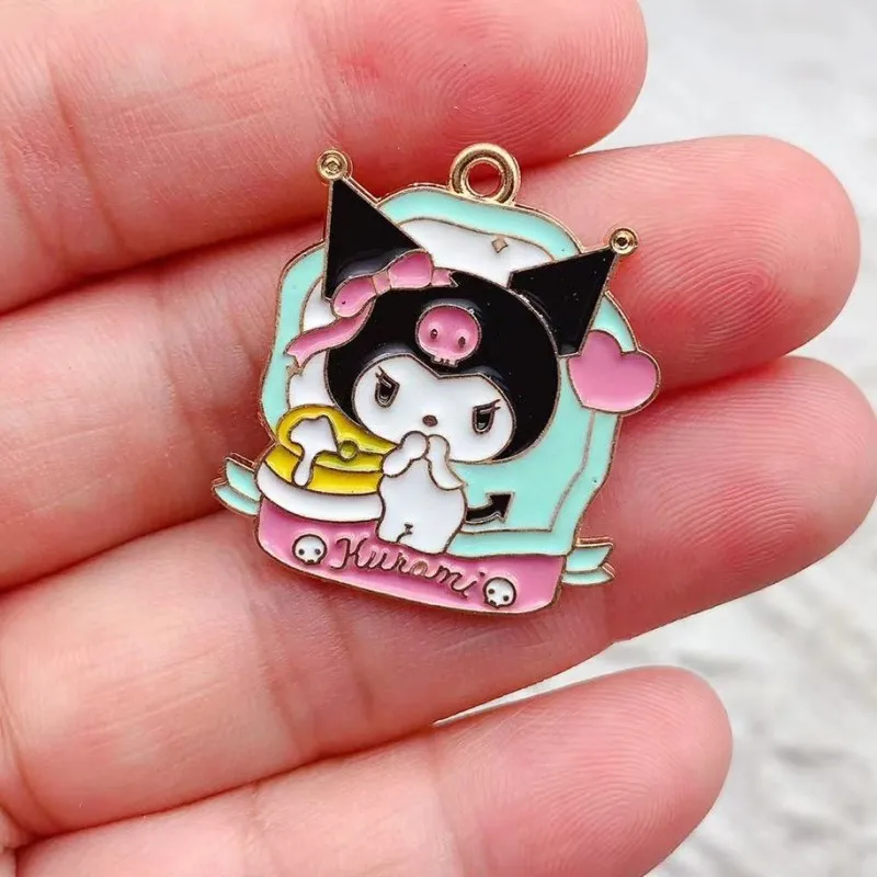 10pcs Cartoon Charm Jewelry Accessories Enamel Necklace Earring Pendant Diy Making Supplies Alloy Metal Gold Plated