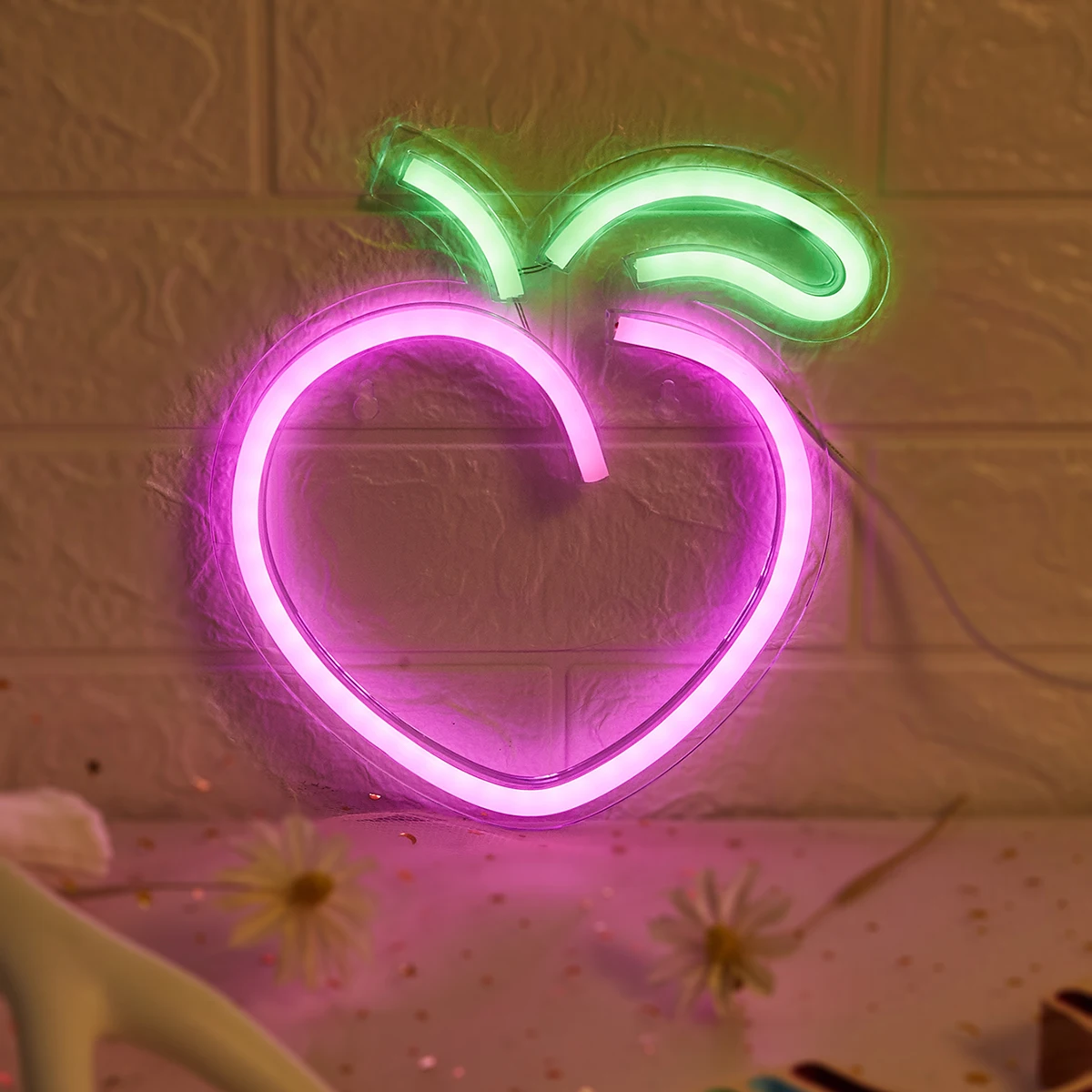 

Светодиодная неоновая вывеска Chi-buy в форме персика, USB-питание, ночник, 3D-декор для стен, лампа-вывеска для спальни и гостиной