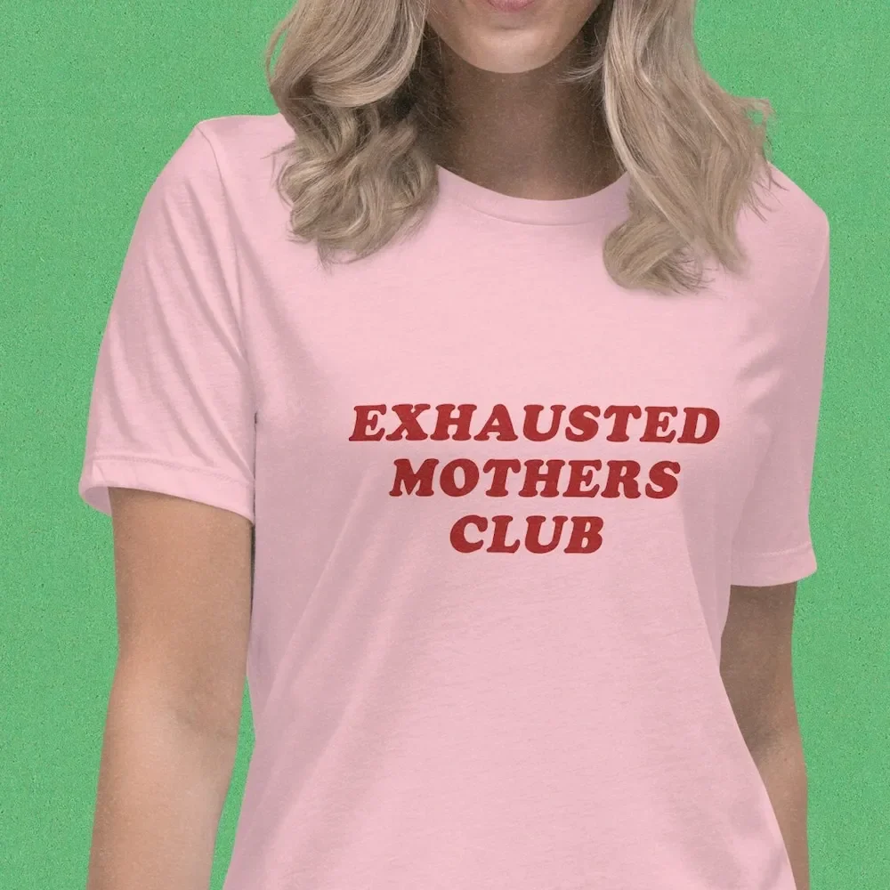 Exhausted Mothers Club Shirt Funny Punk Mom Women'S Tee Tired Mother Vintage Style Oddly Specific Edgy Saying