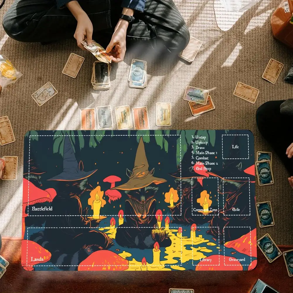 الراكون معالجات تصميم ماوس الوسادة بطاقة لعبة حصيرة كبيرة الكمبيوتر مكتب ماوس 35X60 المضادة للانزلاق ل MTG DTCG CCG RPG الحصير التداول #2