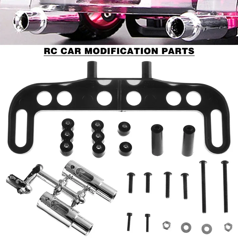 

Racing Car Exhaust Pipe License Plate Frame Set for 1/10 RC Drift Accessories Parts