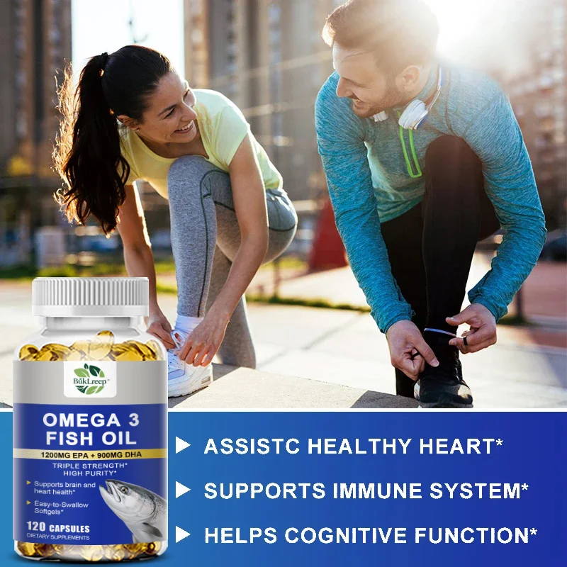 Super EPA - Omega 3 Fish Oil Fatty Acids EPA 1200mg & DHA 900mg Supplement - Support Brain, Cardiovascular, Joints & Skin