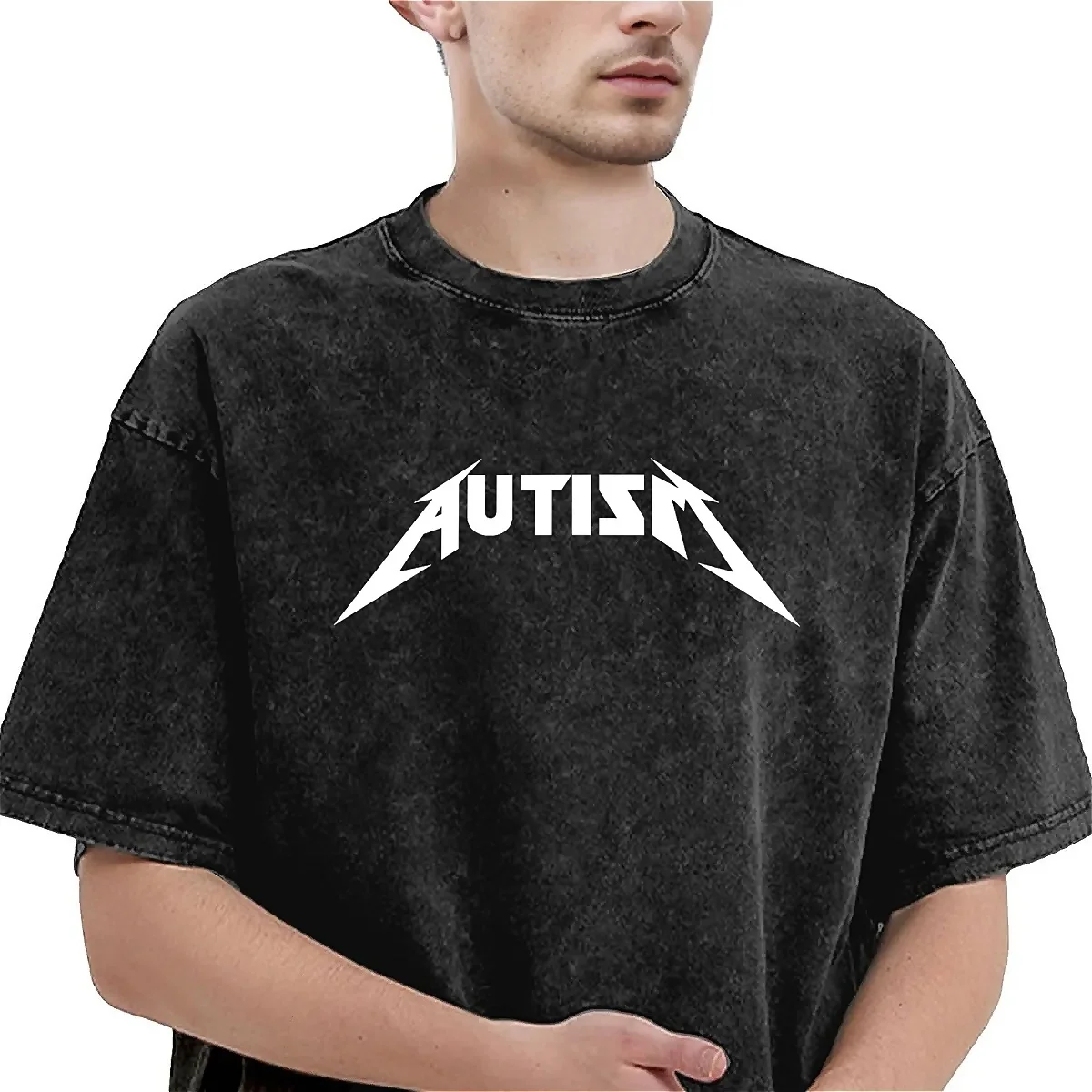 Autism Meme Washed T Shirt Men Classic Autism Vintage Cotton T Shirts Summer Round Neck Harajuku Tees Print Plus Size Clothes