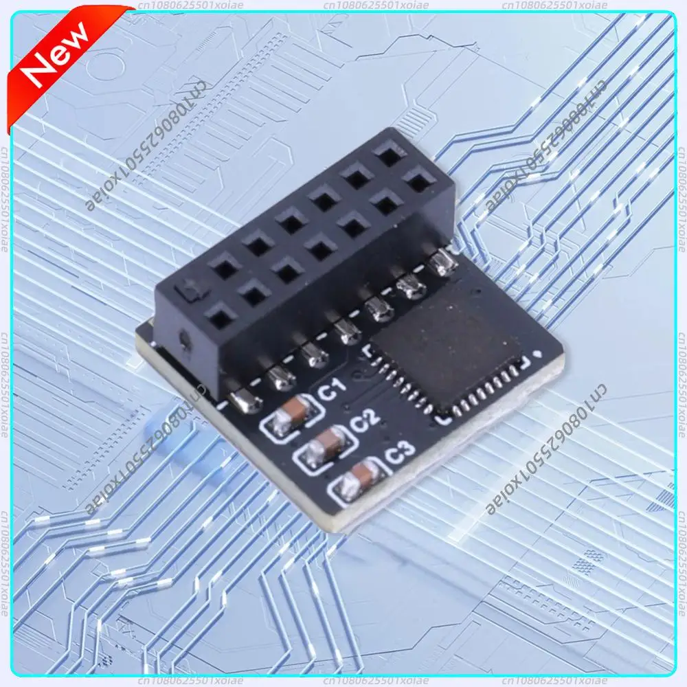 TPM 2.0 Encryption Security Module 14 Pin SPI TPM2.0 Security Module Portable TPM 2.0 Remote Card Fit for ASUS Motherboard