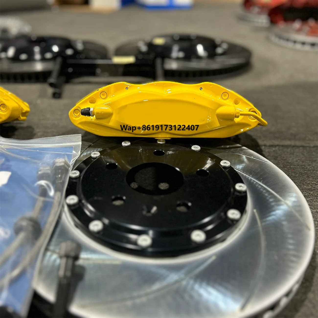 High Performance Racing Brake Kit Caliper Rotor Pads Brake Set for Wheels Above 17 Inches GR