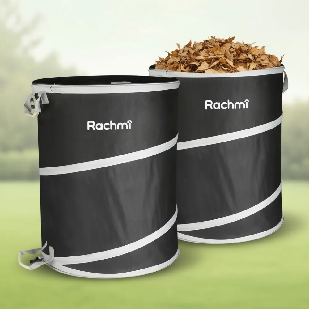 

40 Gallon Collapsible Trash Can 2-Pack | Pop-Up Yard Waste Bag for Garden, Camping & Outdoor Use
