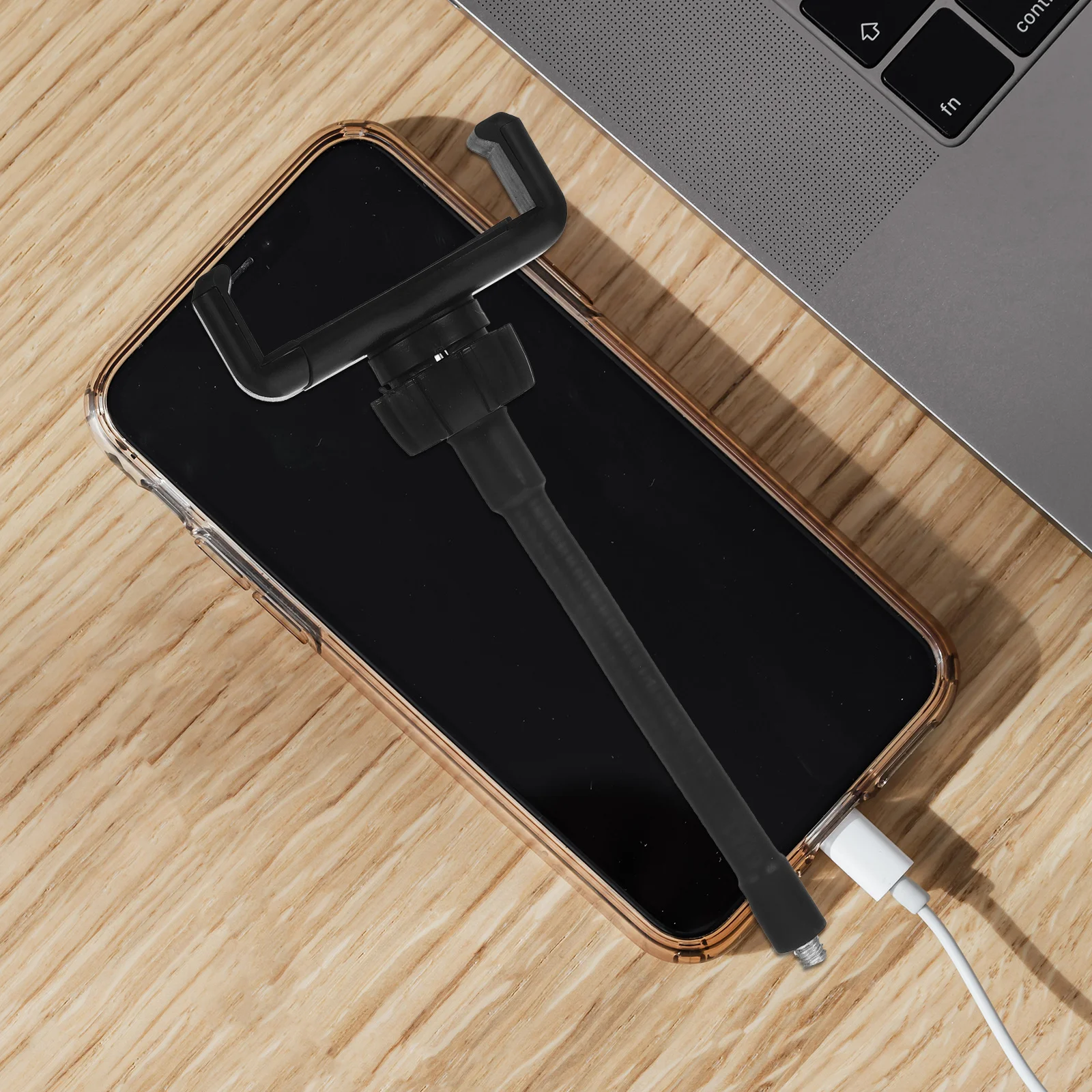 3pcs Flexible Gooseneck Clamp 5.8-8.5Cm Adjustable Mobile Phone Clip 1/4 Inch Thread Rotating Mount For Cell Phone Holder