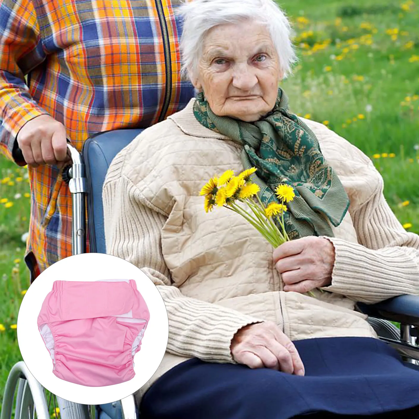 

1pc Unisex Washable Absorbent Waterproof Adults Cloth Diaper Soft Breathable Padded High Water Absorption Leakage Prevention