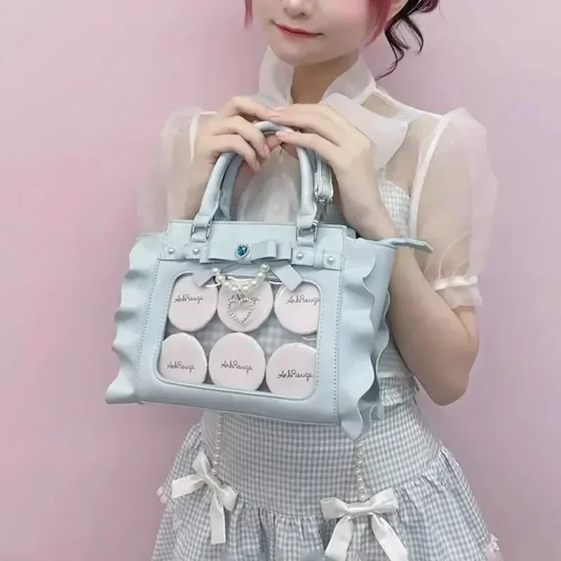 Chic New Designed Ruffles Hand Bag for Women 2025 Japanese Solid PU Ita Bag All Match French Elegant Handbag Bolsos Сумка