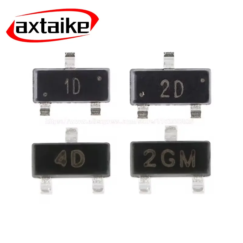 100PCS MMBTA42 MMBTA92 MMBTA05 MMBTA06 MMBTA55 MMBTA56 MMBTA44 MMBTA94 MMBTA13 LT1G SOT-23 1D 2D 3D 4D 1H 2H SMD Transistor