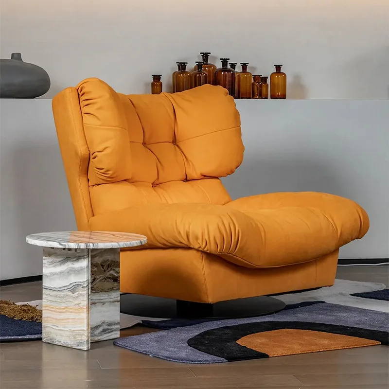 Italian cloud single chair leisure chair rotating Internet celebrity designer living room balcony bedroom lazy fabric sofa chair