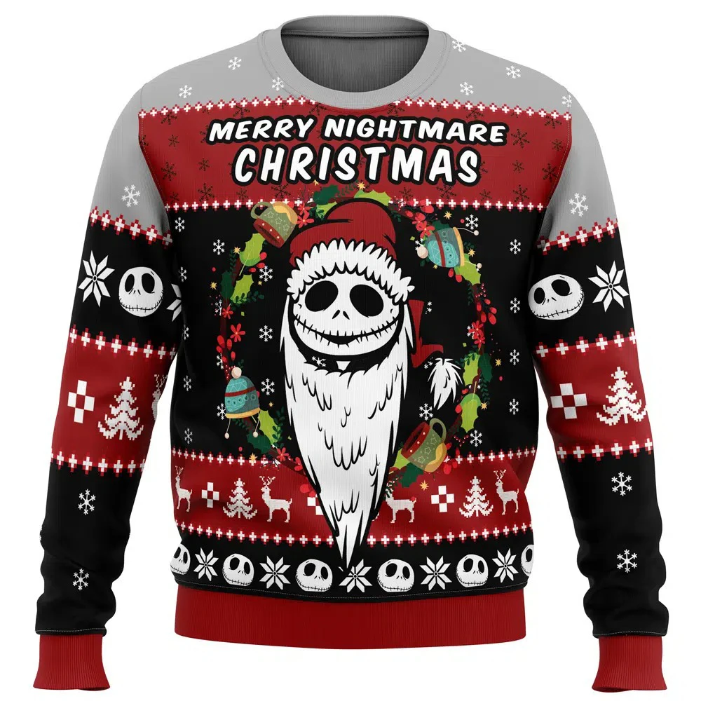 

Disney Merry Nightmare Before Christmas Boys Girls Crew Neck Ugly Sweatshirt Cute Soft Comfy Relaxed-Fit Plus Size Autumn Winter