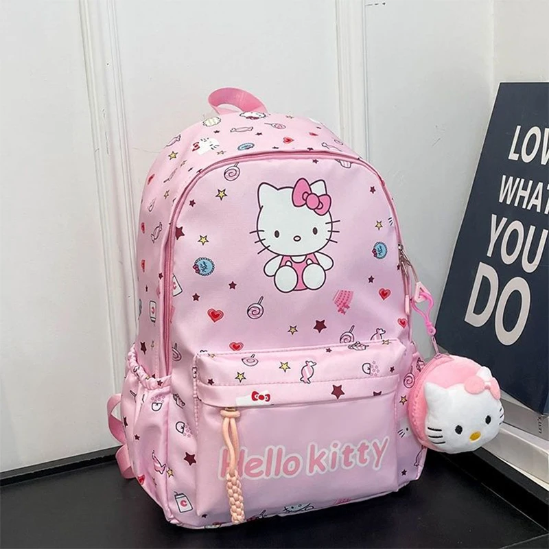 

Hello Kitty Schoolbag 2024 Sanrio Kawaii Anime Pochacco Kuromi My Melody Backpack Girl Heart Cute Cartoon Student Bag Kids Gift