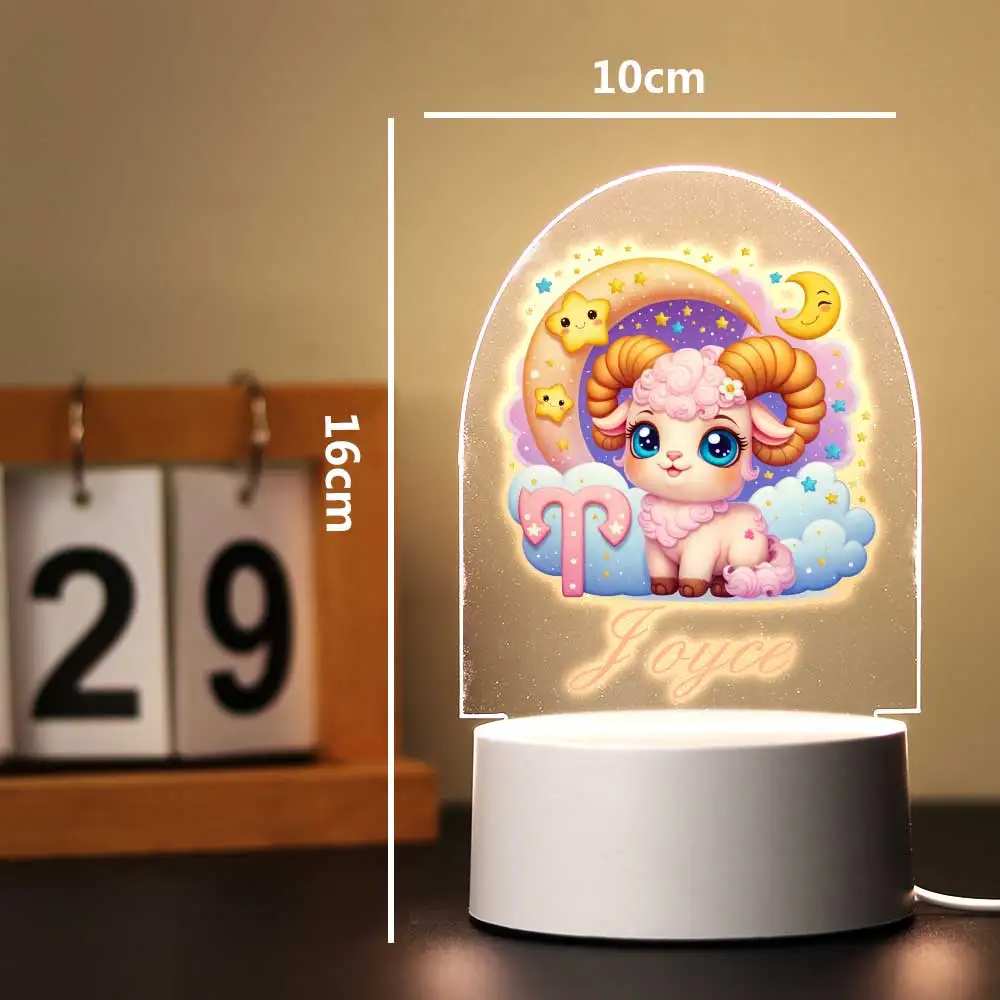 1 pc สวยอะนิเมะตุ๊กตา UV พิมพ์ชื่อ Led Night Light 3d Illusion Night โคมไฟตั้งโต๊ะตกแต่งเด็กของขวัญวันเกิด