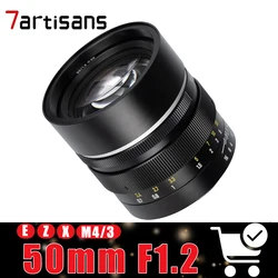 7Artisans MF 50mm F1.2 APS-C Large Aperture Fixed Focus Camera Lens for Sony E Fuji FX Nikon Z Olympus M4/3