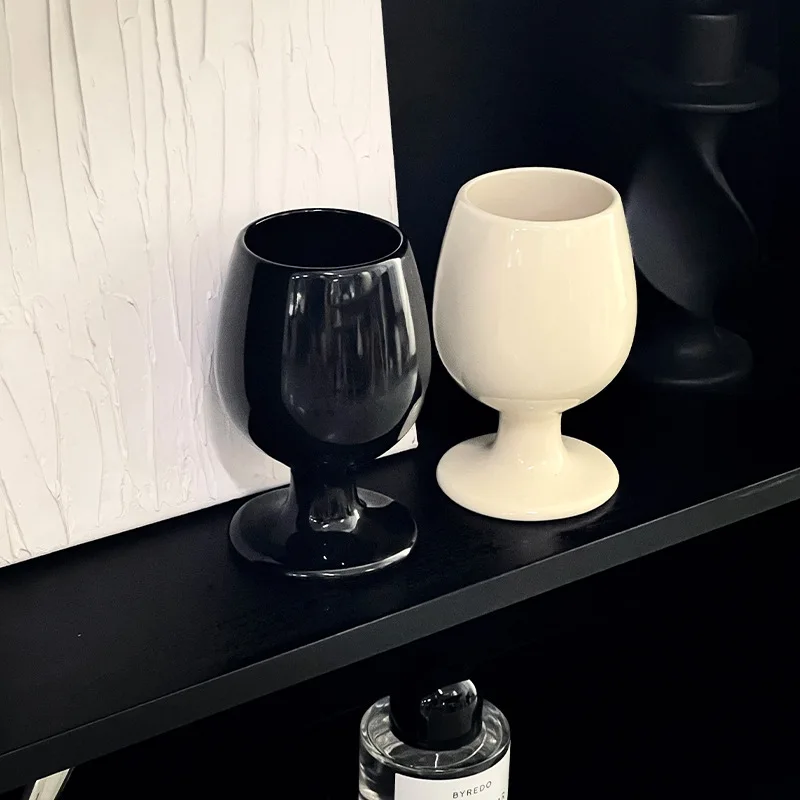 

Wine Glass Korean Ins Style Original Solid Color Ceramic Red Wine Glass Home Wine Glass Goblet