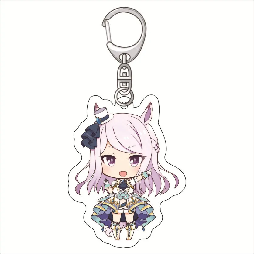 Anime Merch Umamusume Pretty Derby Keychains Key Ring Figure Pendant Bag Charm