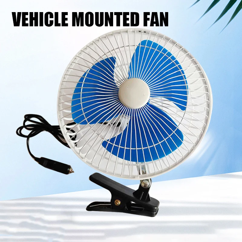 12/24V Car Mini Fan 180 Degree Rotating Adjustable Cooling Low Noise Strong Wind Vehicle Wind Air Cooler Conditioner Fans