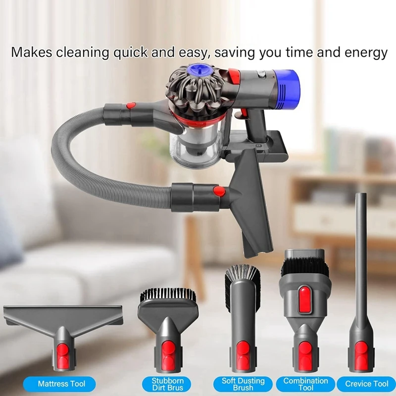 Abbk-extensão de mangueira elástica de substituição, bico de fenda estendido flexível, bloqueio de interruptor e adaptador para dyson v11 v10 v8 v7