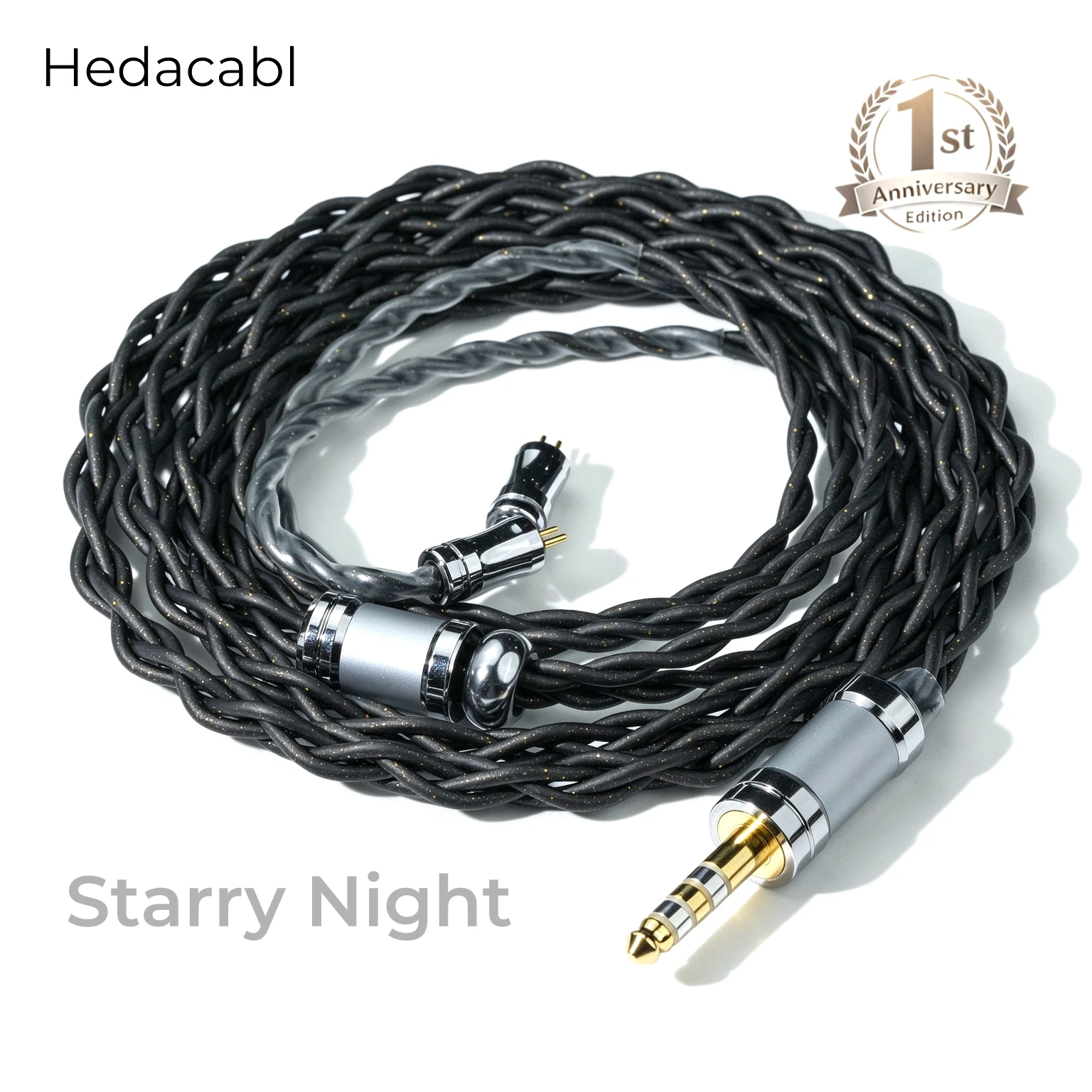 Hedacabl 1ST Starry Night 4-Core IEM Upgrade Cable Furukawa OCC Silver-Palladium Plated 3.5/4.4 Plug for 0.78mm 2Pin QDC IEMs