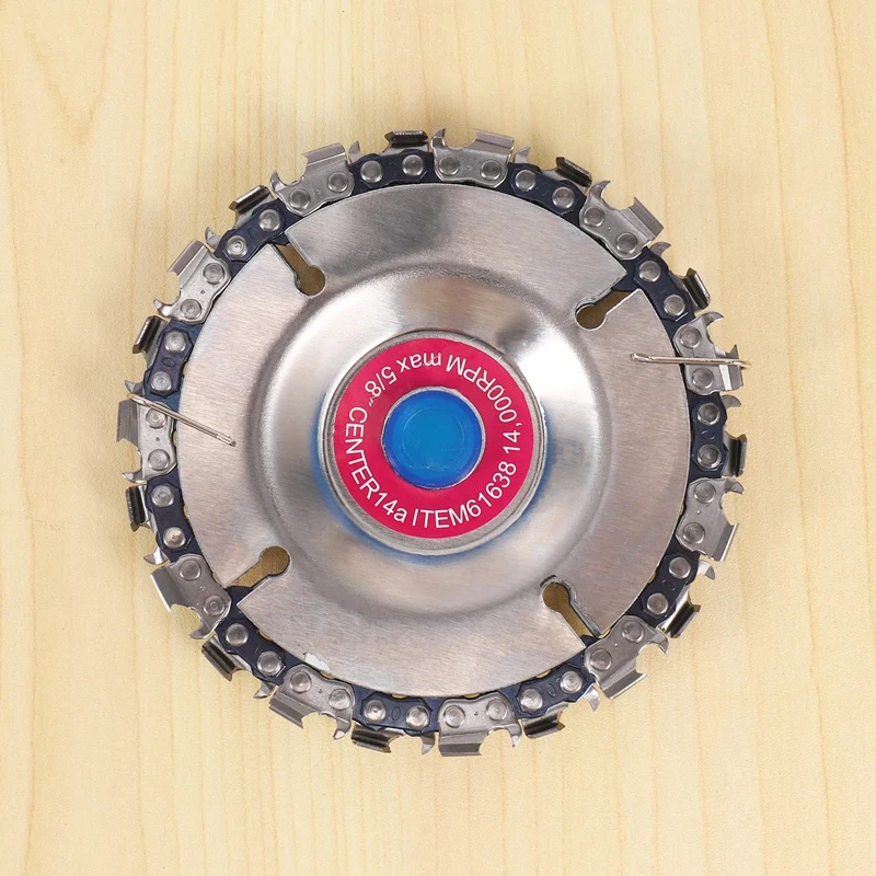 Wood Carving Chain Disc - With 3 PCS Of Extra Circlets, 7/8 Inch Arbor Wheel Grinding, Shaping Circular Chainsaw Disk