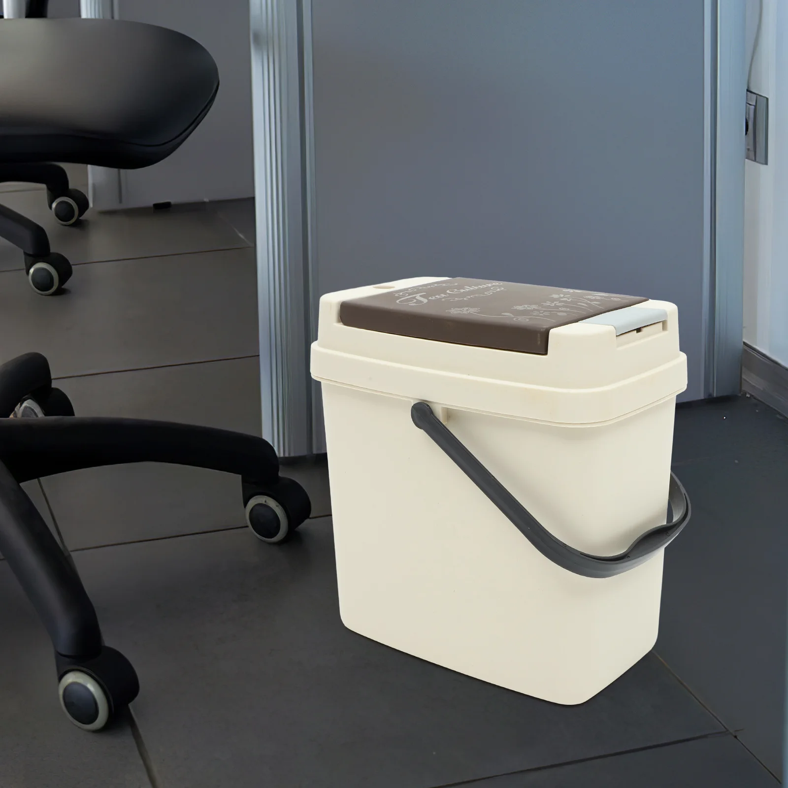 

Filter Net Tea Bucket One Button Open Large Capacity Plastic Garbage Bin For Kitchen Home Office Cabinet Sink Storage