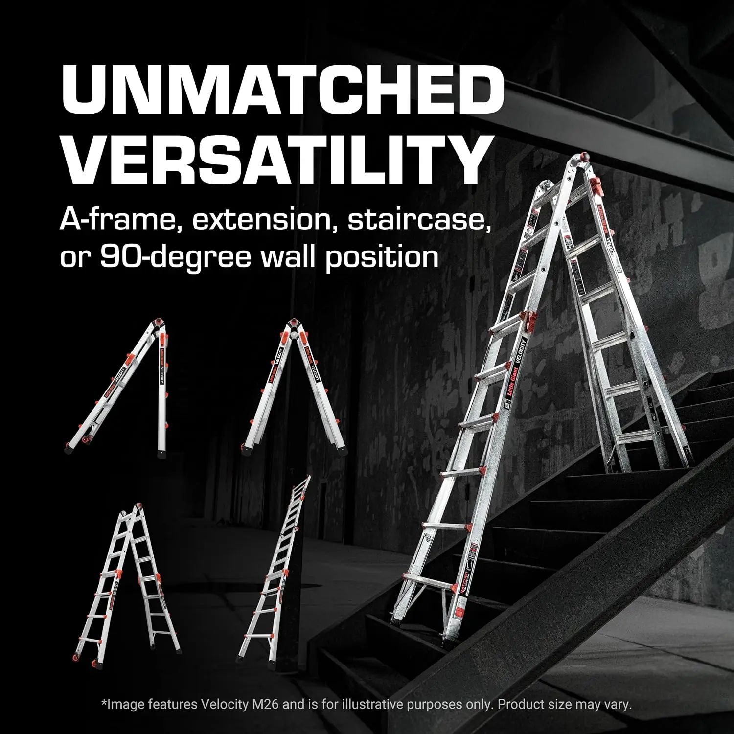Little Giant Velocity, Aluminum Ladder, 26 ft with Leg Levelers, 15426-801