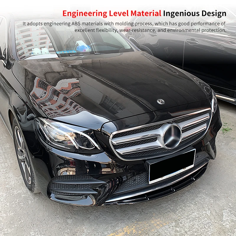 

For Mercedes-Benz E-Class W213 E200 260 300 2016-2023 Car Accessories Front Bumper Splitter Lip Body Kit Spoiler Chin Plate