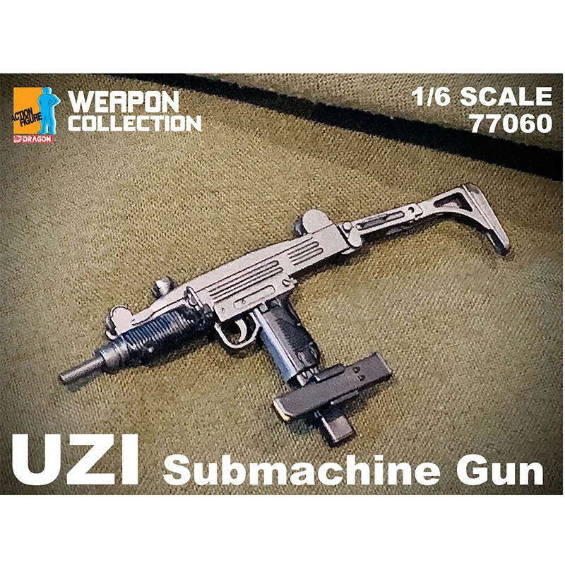 DML 1/6 UZI 기관단총, 77060 발사 불가, 12 인치 액션 피규어 액세서리, 무기 모델 군인 컬렉션 재고 있음