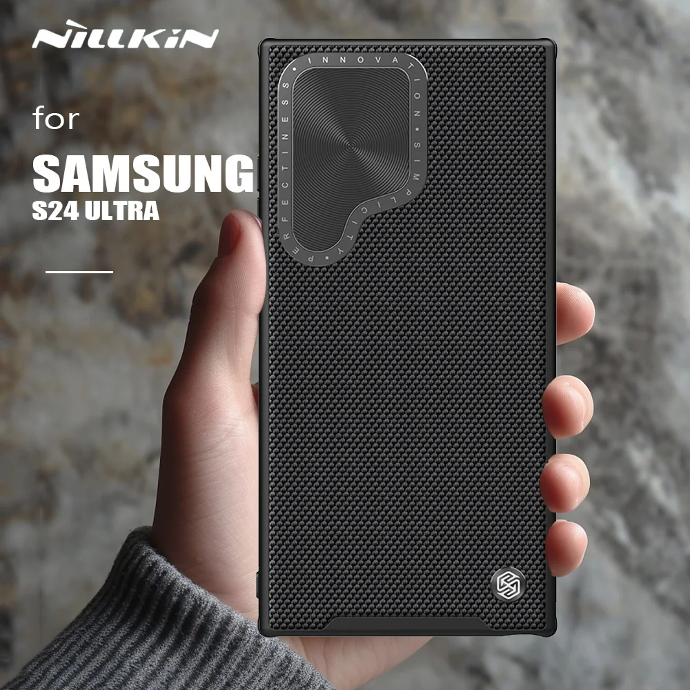 for Samsung Galaxy S24 Ultra Case Nillkin Textured Prop Case with Stand Camera Case for Samsung S24 Ultra 5G Lens Privacy Cover