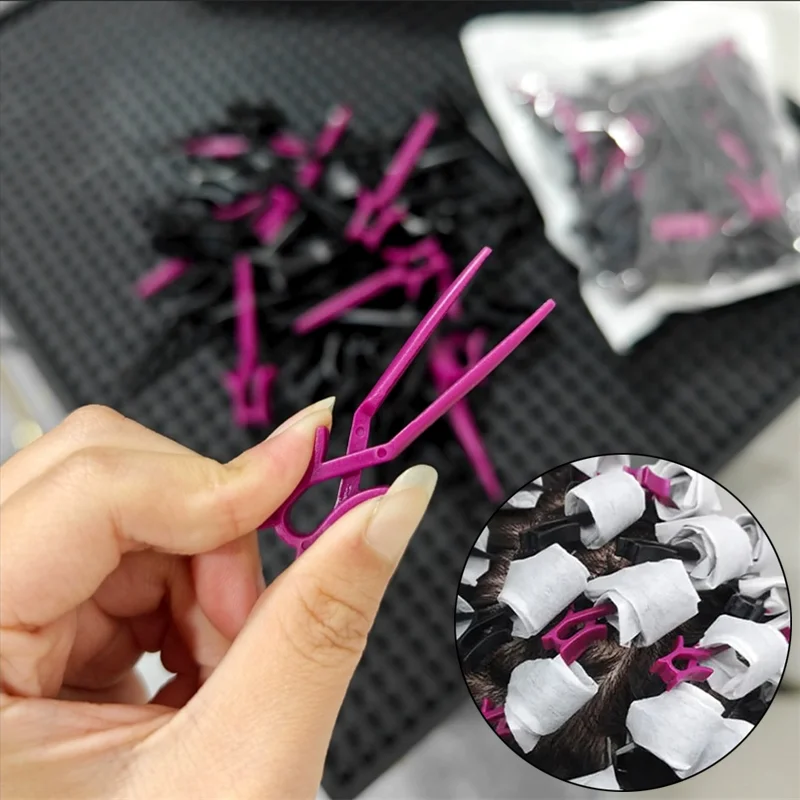 40pcs Hair Salon Perm Clips Self-Adhesive Air Bangs Curling Roller Hair Clip Men's Texture Styling Position Cross Section Clamps