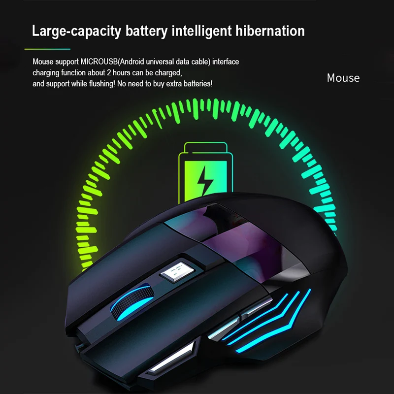 M2 Wireless Mouse Bluetooth 2.4G Dual-mode Rechargeable RGB Mouse USB Receiver 3 DPI Adjustable Volume Esports Gaming Mouse