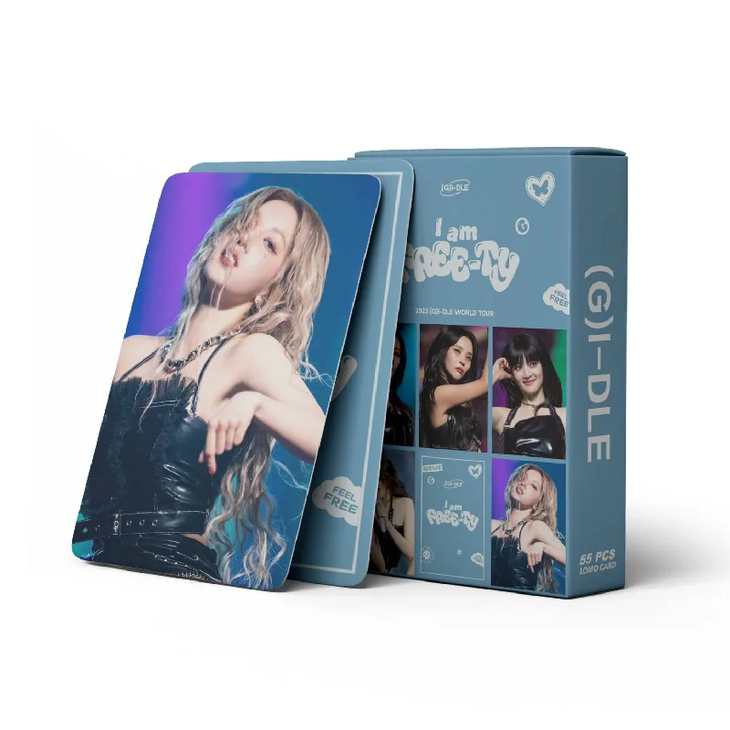 55 sztuk/zestaw KPOP (G) I-DLE karta Lomo nowy Album czuję wysokiej jakości fotokartowa piosenka YUQI HD wydrukowana fotokartka fanów prezent 8.7*5.7cm