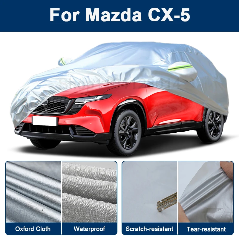 

Outdoor Full Car Cover For Mazda CX-5 with Reflective Strips Waterproof Snowproof Dustproof UV Protection Auto Accessories