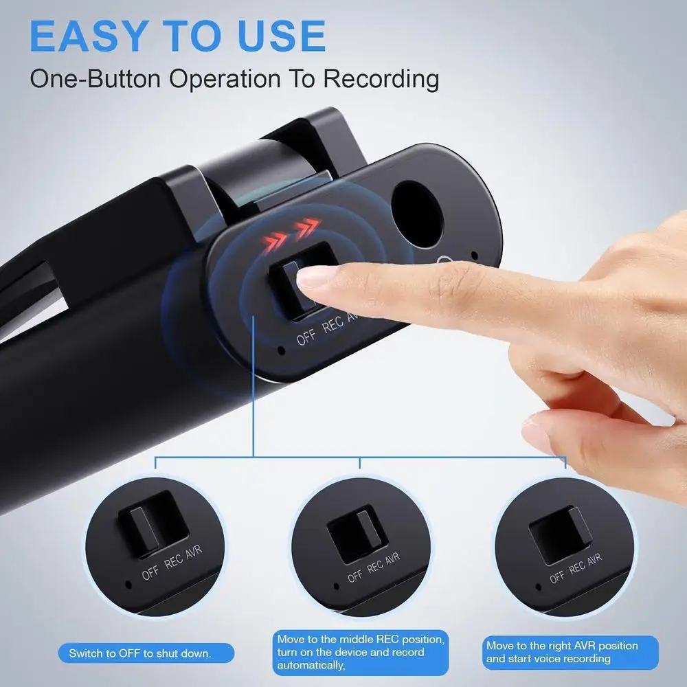 مسجل صوت رقمي سعة 128 جيجابايت، تقليل ضوضاء الذكاء الاصطناعي لمدة 1600 ساعة، مسجل صوت منشط قابل لإعادة الشحن مع تشغيل، صوت مشغل MP3 #3