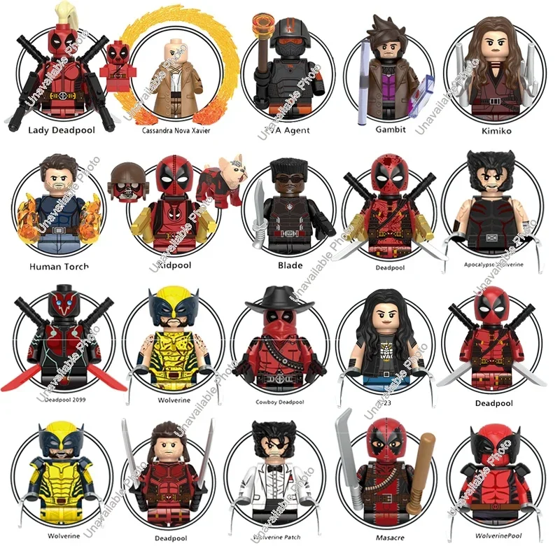 HEROCROSS G0176 New 2024 Bricks Deadpool 2099 Wolverine Deadpool X-23 Kimiko Mini Action Figures Building Blocks For Toy Gifts