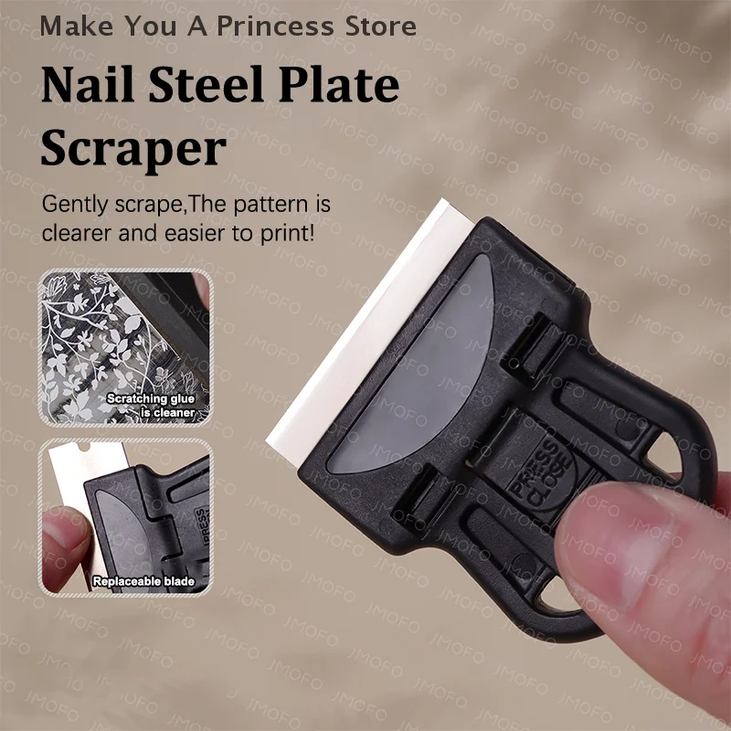 

Nail Art Steel Plate Scraper Multifunctional Cleaning And Glue Removal Spatula Nail Printing Template Tool