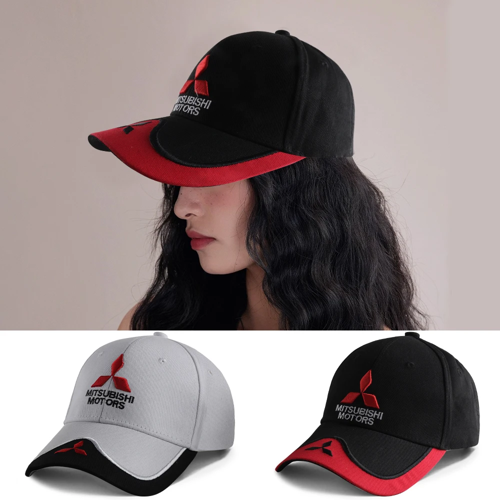 Chapéu de beisebol ao ar livre de algodão com logotipo automático de alta qualidade acessório de carro ajustável para Mitsubishi 9 Ralliart X EX ASX L200 Colt Outlander